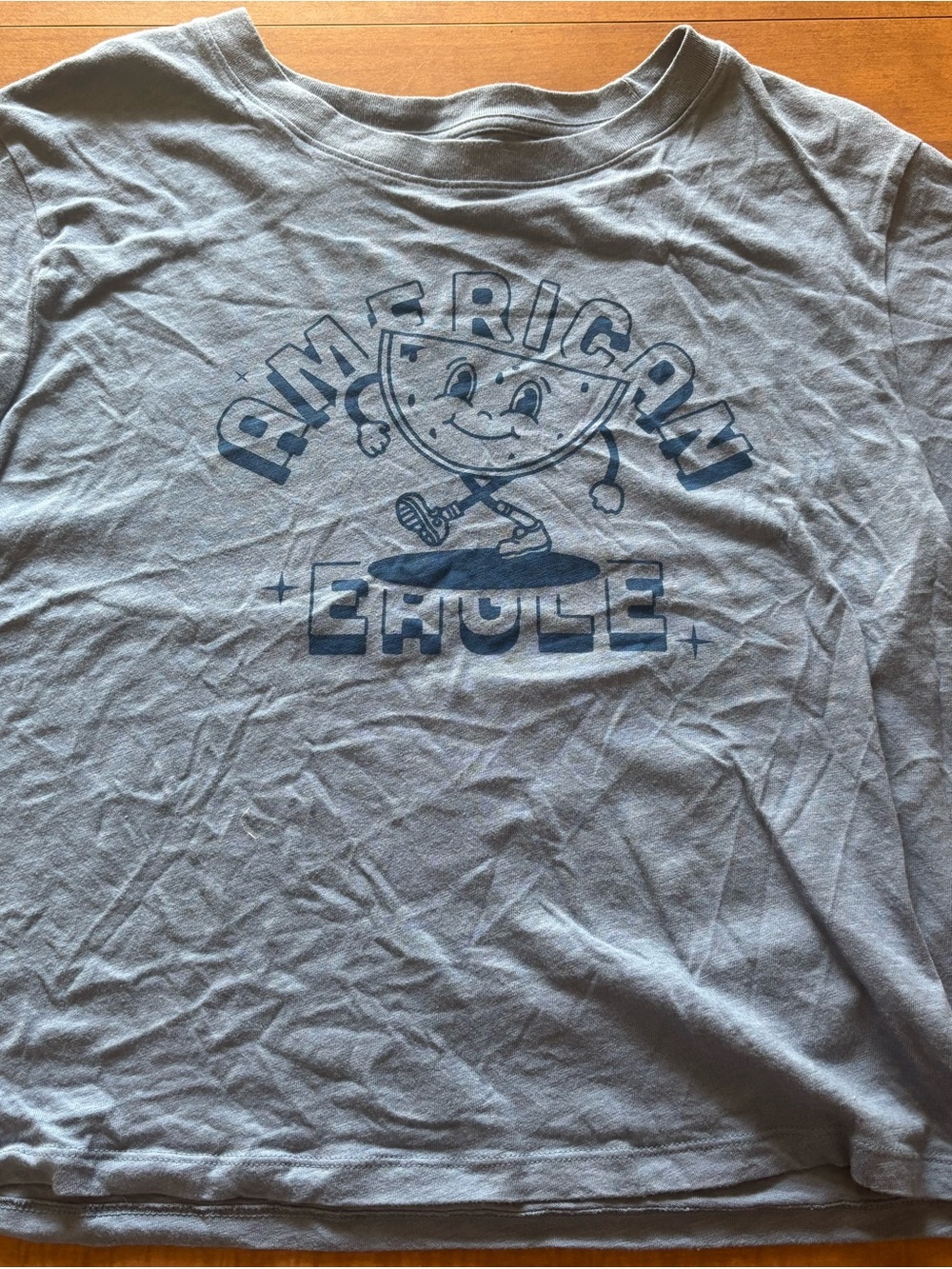 American Eagle Outfitters Light Blue Graphic Kids Tee